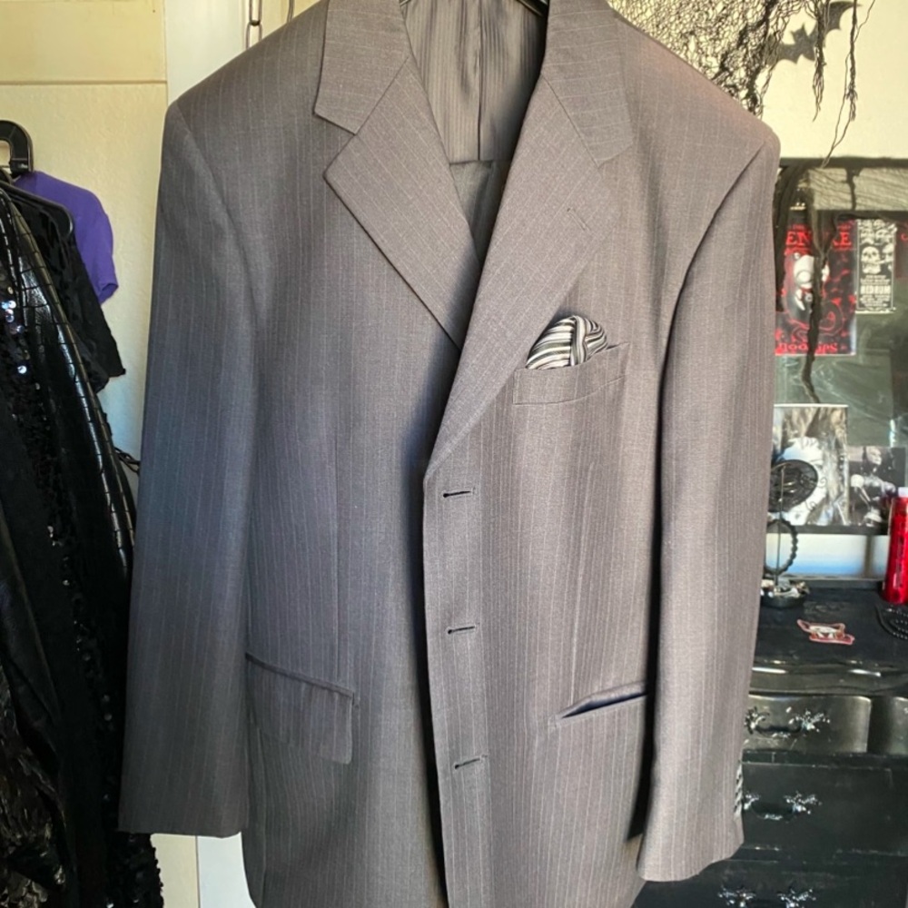 Vinci Designed in Italy Mens Grey Blazer Jacket and Pants